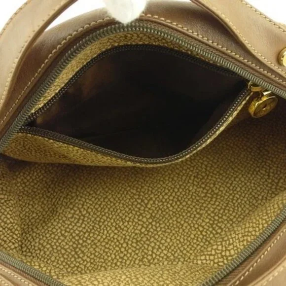 BORBONESE Handbag Quail Pattern Authentic Used T24035